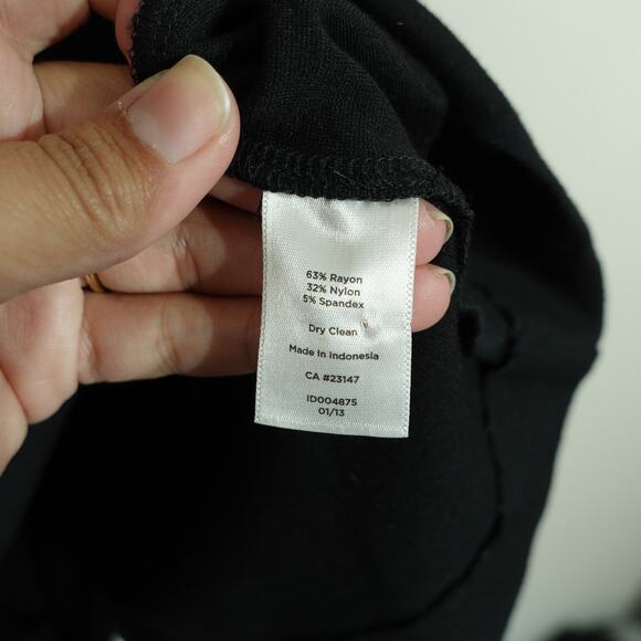 Talbots Womens Sheath Dress Sleeveless White Trim Bacl Slit Black Size 14P - Picture 4 of 10